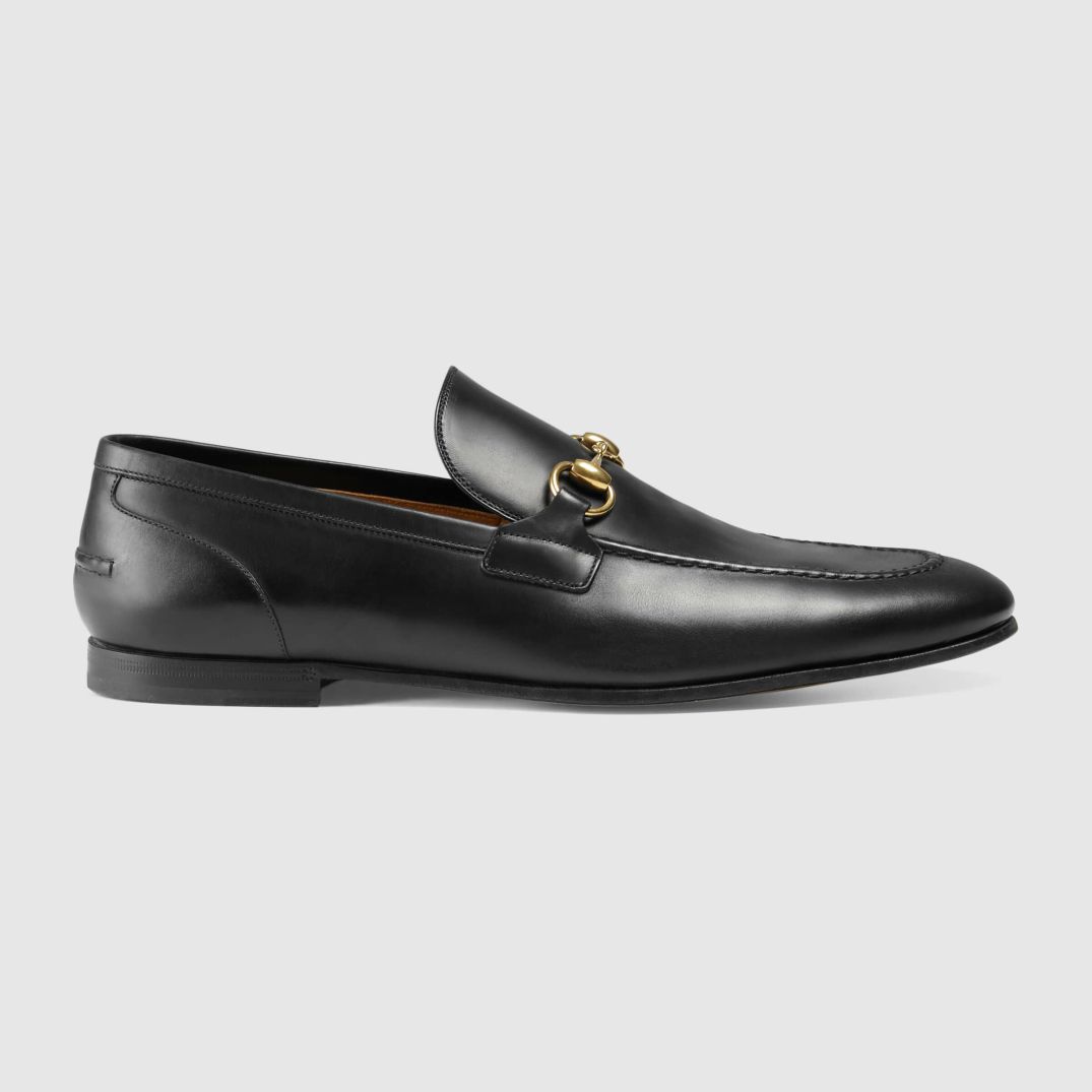 Homme GUCCI Mocassins | Mocassins Gucci Jordaan En Cuir Cuir Noir