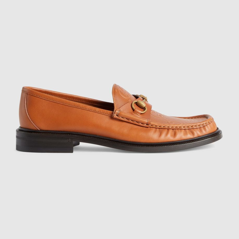 Homme GUCCI Mocassins | Mocassins Avec Detail Mors Pour Homme Cuir Marron Fonce