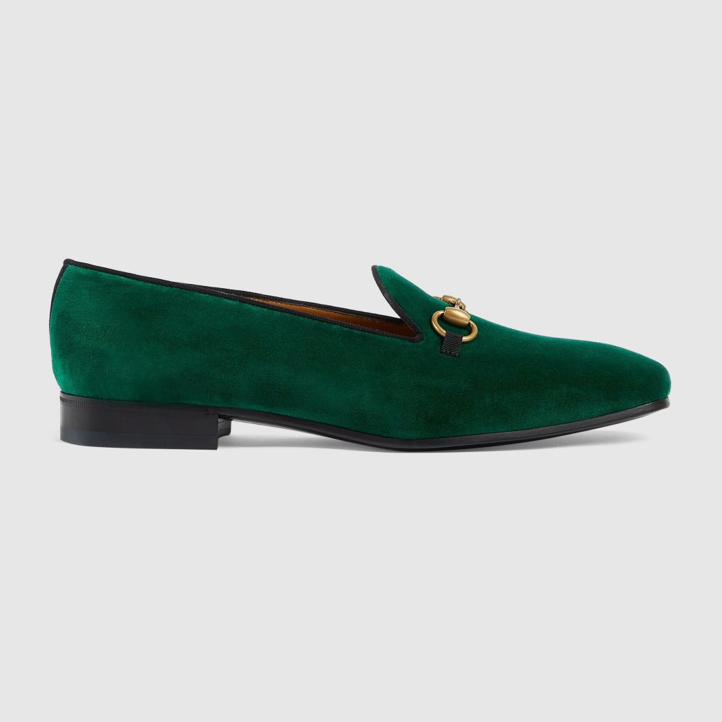 Homme GUCCI Mocassins | Mocassins Avec Detail Mors Pour Homme Velours Vert